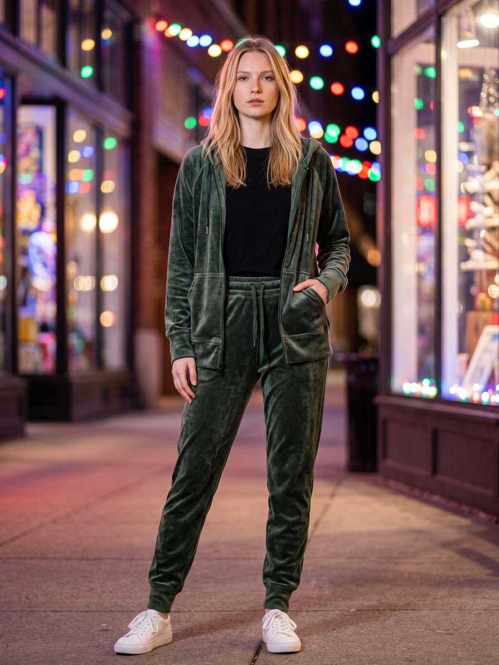 OFFLINE By Aerie Velour Lounge Set‎ Sage Green Small
